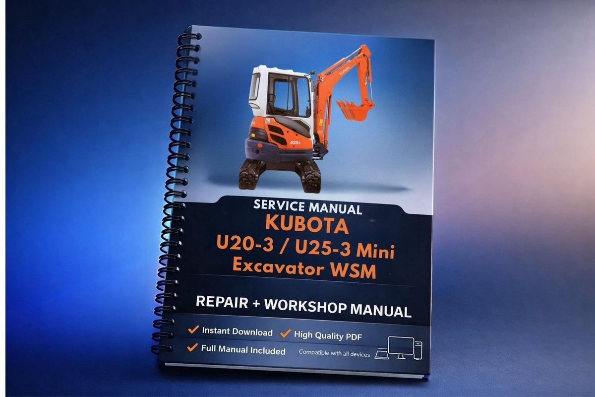 Kubota U20-3 / U25-3 Mini Excavator WSM Service Repair Workshop Manual