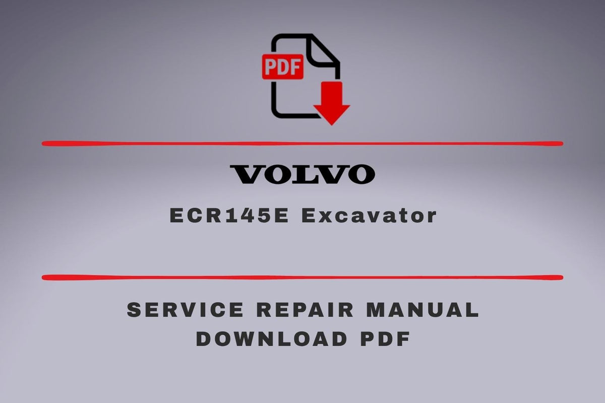 Volvo ECR145E Excavator Service Repair Workshop Manual PDF Download