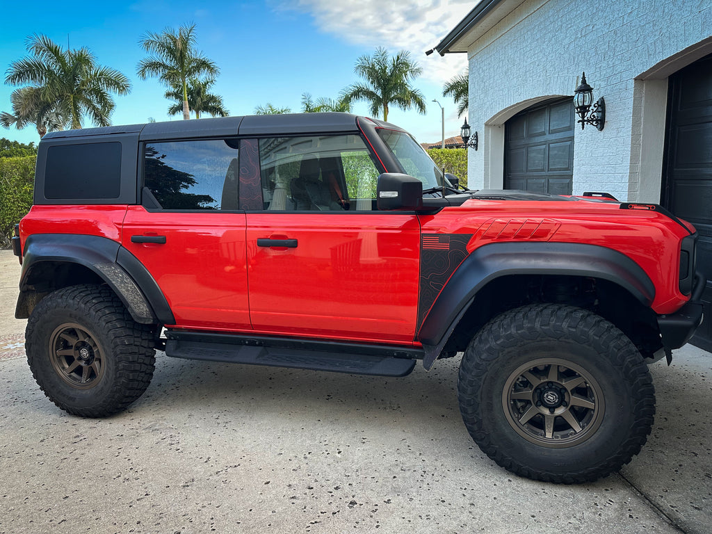 2021+ Bronco Topographic Design B Pillar Protection Overlays 2022 2023