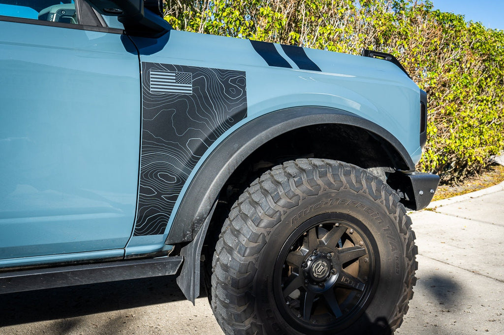 Bronco Fender Overlays Decals Like Everglades 2021 2022 2023