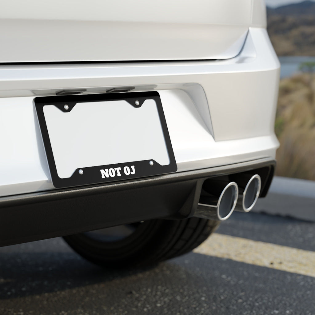Bronco NOT OJ Metal License Plate Frame V2 - Made in USA