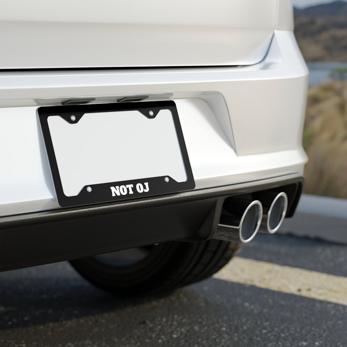Bronco NOT OJ Metal License Plate Frame V2 - Made in USA