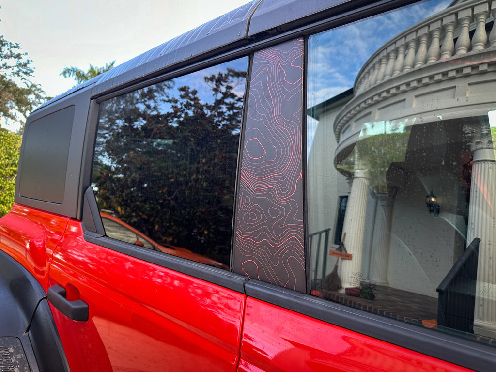 2021+ Bronco Topographic Design B Pillar Protection Overlays 2022 2023