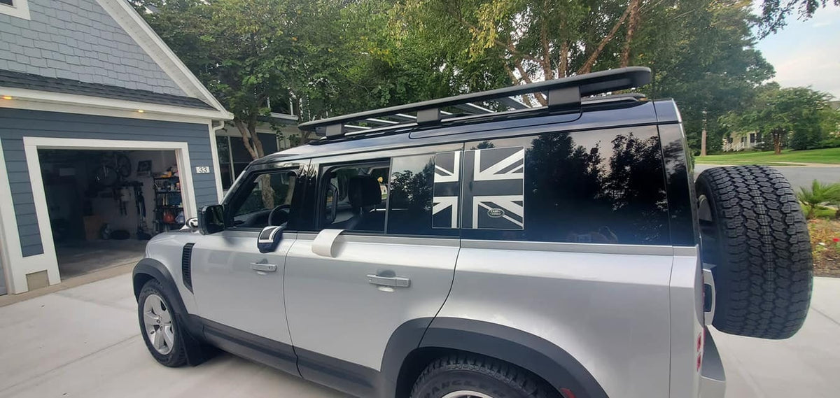 Rear Window Union Jack Overlay Decal for Defender 110 / 130 2020 2021 2022 2023 2024 2025 2026