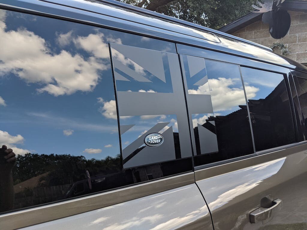 Rear Window Union Jack Decal Overlay fits Defender 110 / 130 2020 2021 2022 2023 2024 2025 2026
