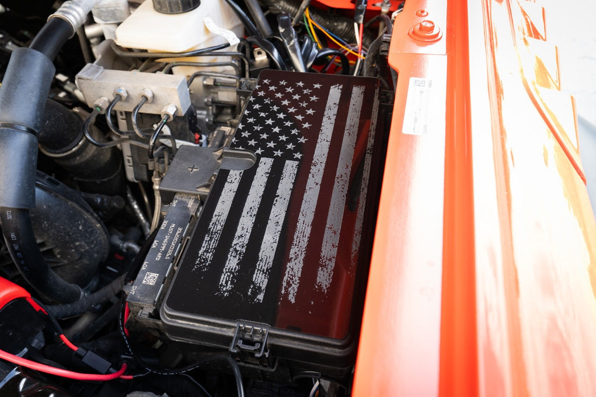 2021+ Bronco Fuse Box Acrylic Plate Flag or Topographic Design