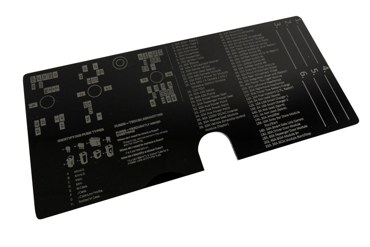 Bronco Acrylic Underhood Fuse Label Plate for 2021 2022 2023 2024 2025 2026