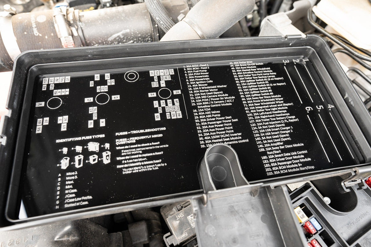 Bronco Acrylic Underhood Fuse Label Plate for 2021 2022 2023 2024 2025 2026