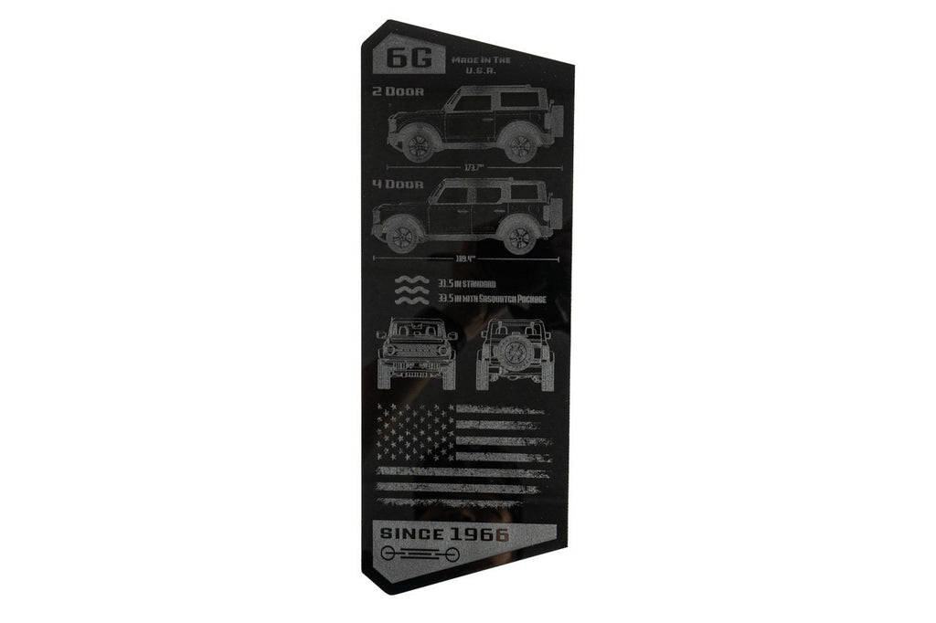 For Bronco 6G Acrylic Tailgate Plate - Bronco Gift 2021 2022 2023 2024