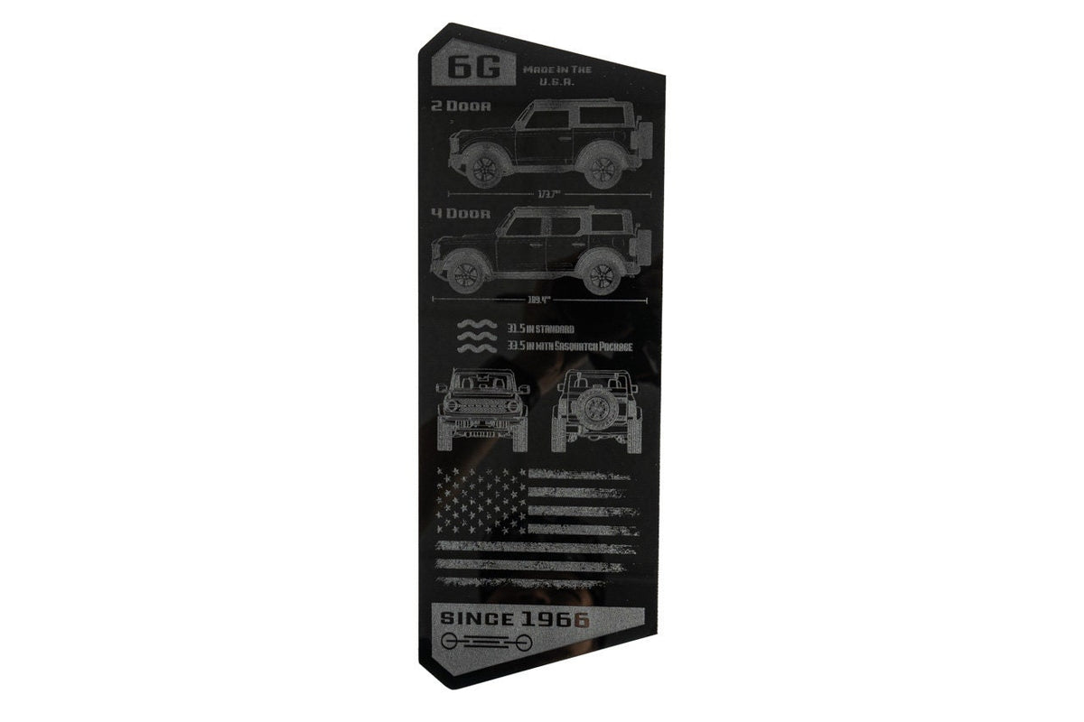 For Bronco 6G Acrylic Tailgate Plate - Bronco Gift 2021 2022 2023 2024
