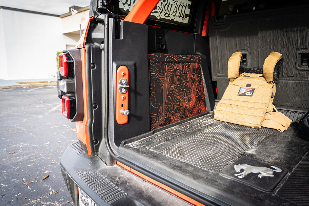 2021+ Bronco Topographic Map Cargo Area Overlays - Decals Stickers - 4 Door