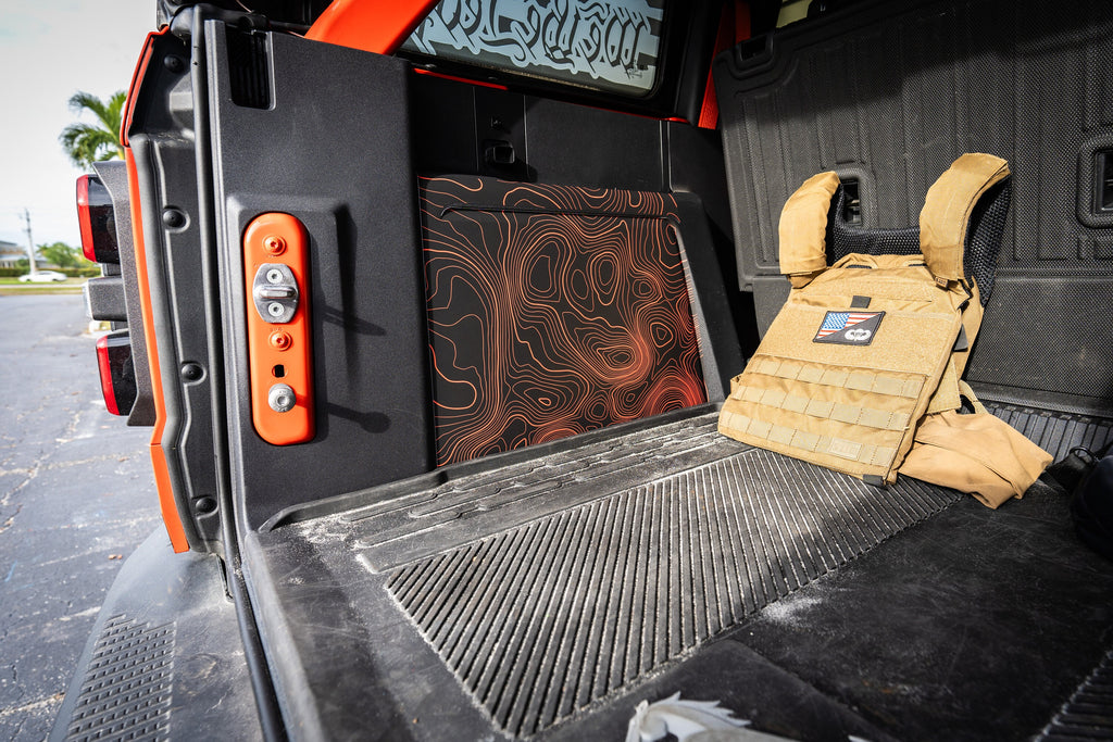 2021+ Bronco Topographic Map Cargo Area Overlays - Decals Stickers - 4 Door