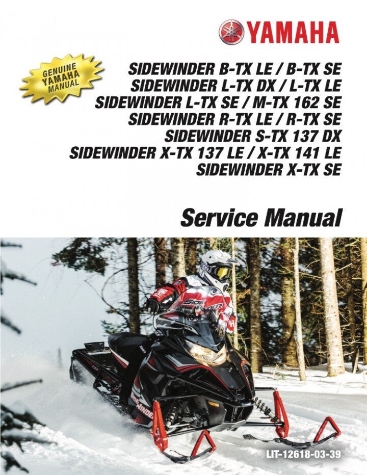 Yamaha Sidewinder Service Manual Snowmobile 2017-2022