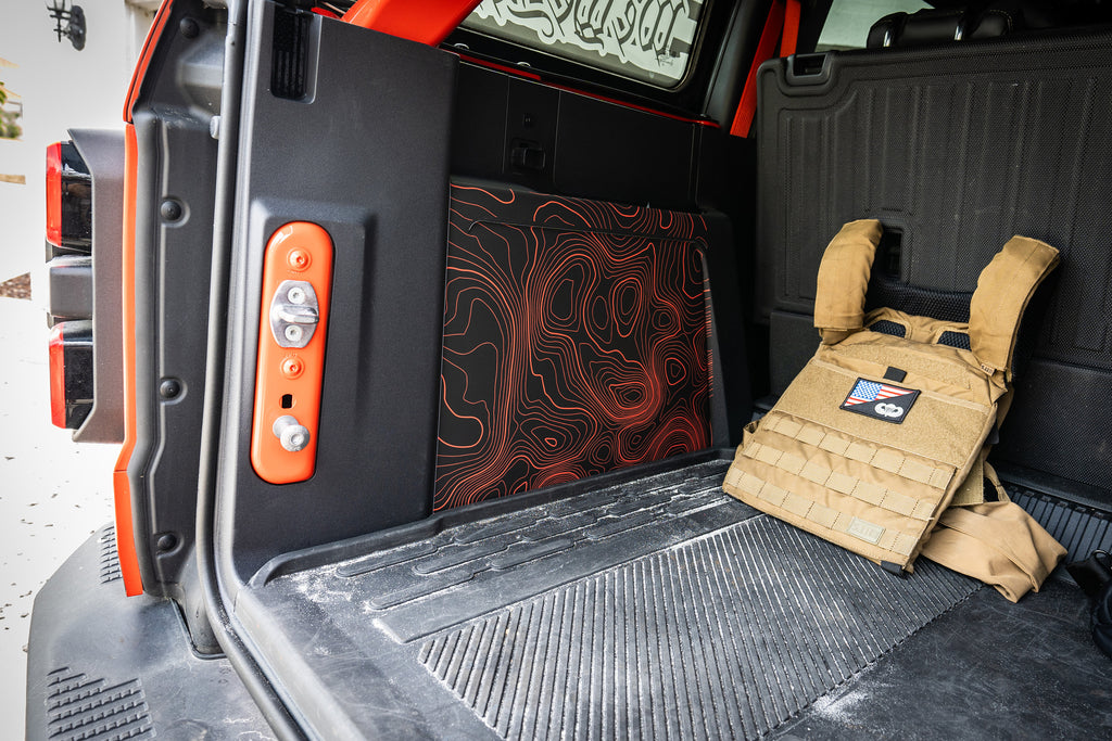 2021+ Bronco Topographic Map Cargo Area Overlays - Decals Stickers - 4 Door