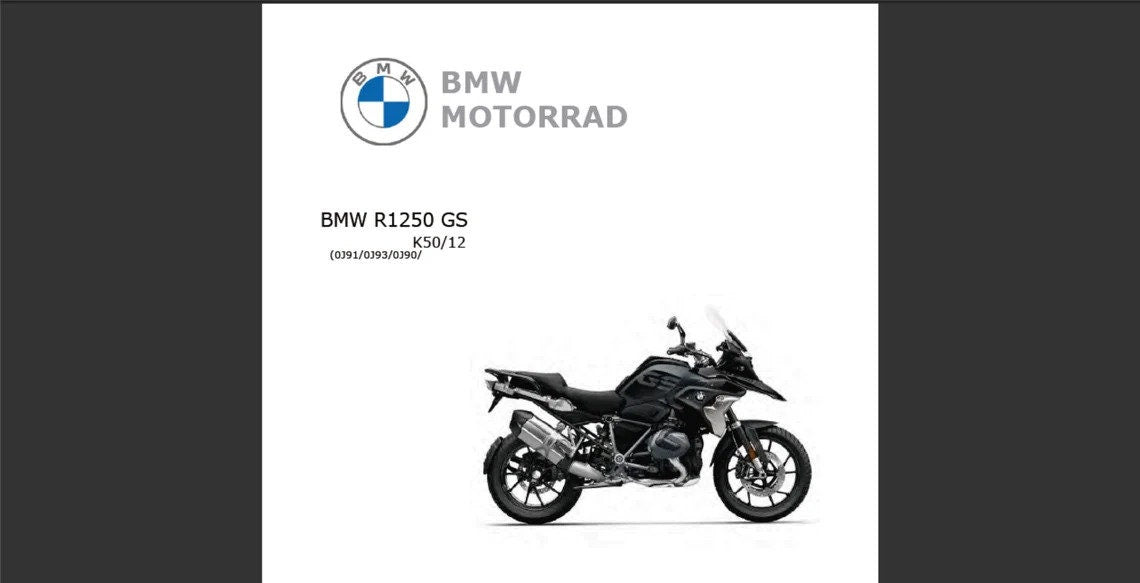 BMW R 1250 GS K50 12 Workshop Service Manual