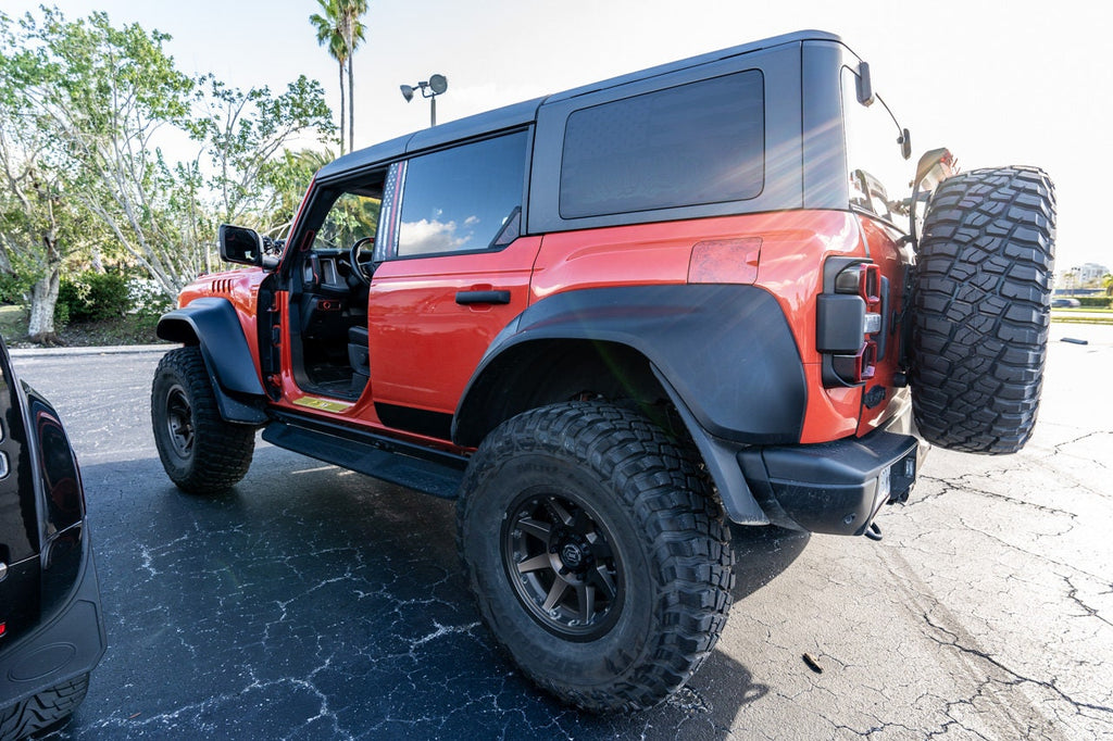 2021+ Bronco Topographic Design Rear Window Triangle Overlays 4 Door 2022 2023 2024 2025