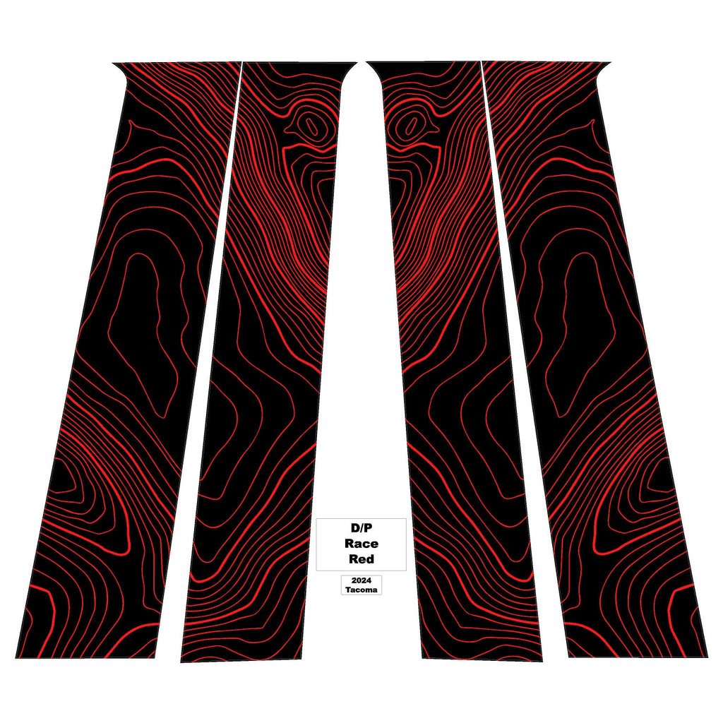 2025 Toyota 4Runner Topographic Map B Pillar Overlays Decals Stickers Graphics 6th Generation 2026