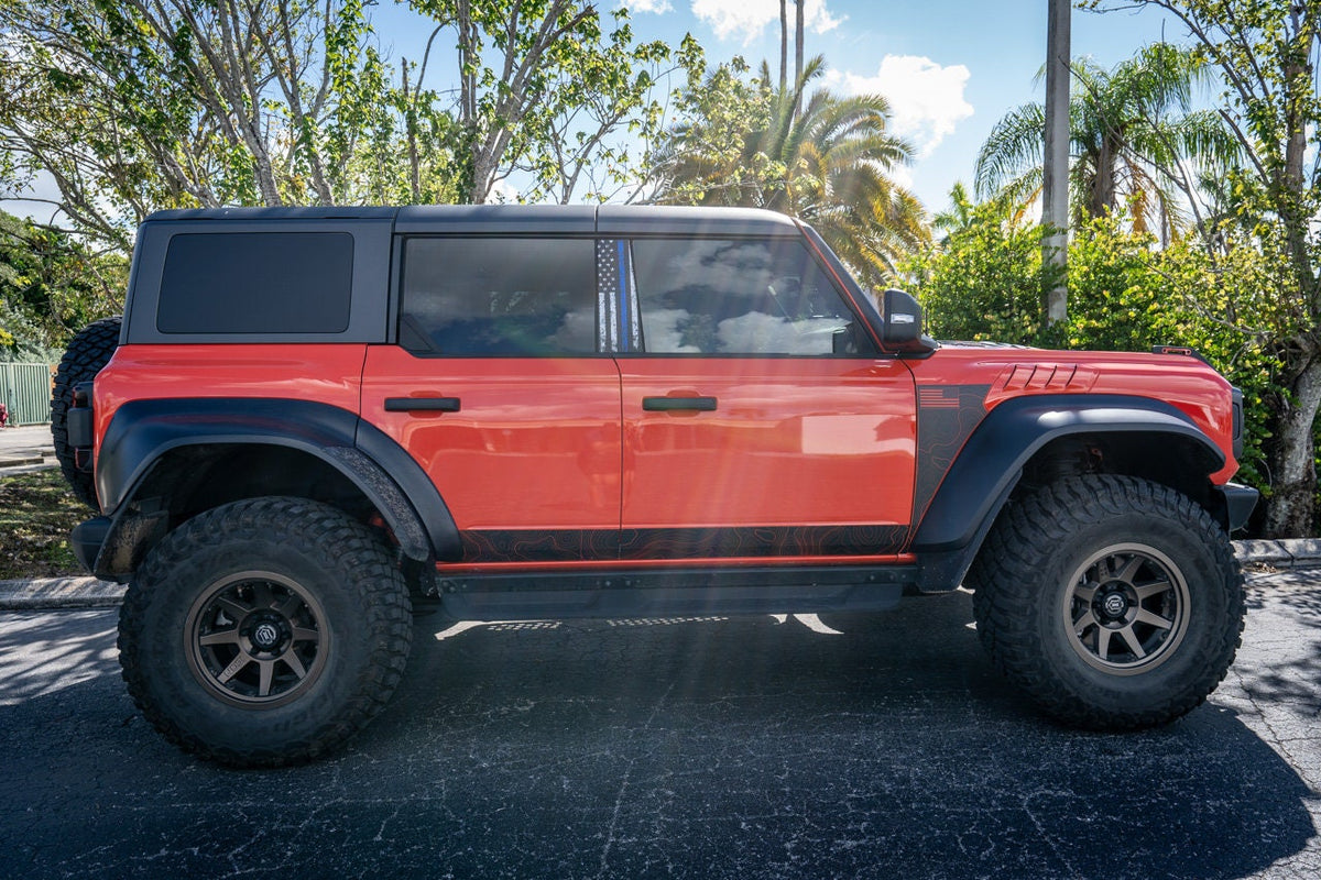2021+ Bronco American Flag Design B Pillar Protection Overlays 4 Door 2022 2023