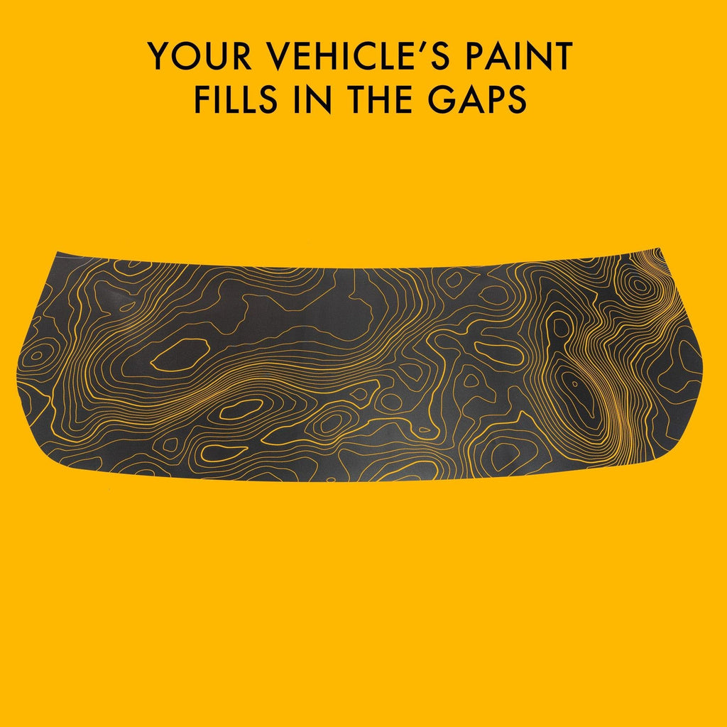 2021+ Bronco Topographic Map Hood Overlay - Clear Stealth