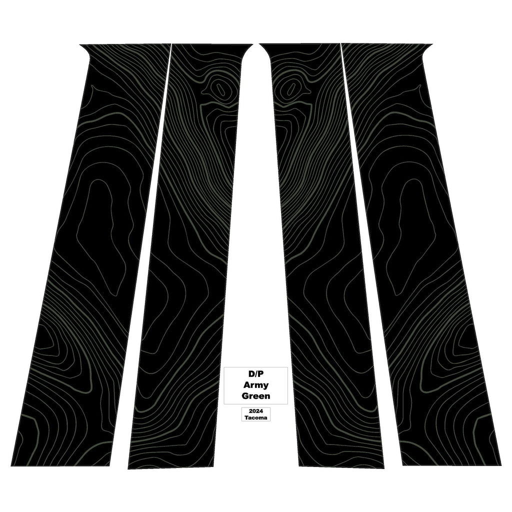 2025 Toyota 4Runner Topographic Map B Pillar Overlays Decals Stickers Graphics 6th Generation 2026
