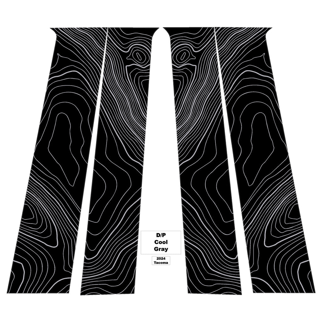 2025 Toyota 4Runner Topographic Map B Pillar Overlays Decals Stickers Graphics 6th Generation 2026