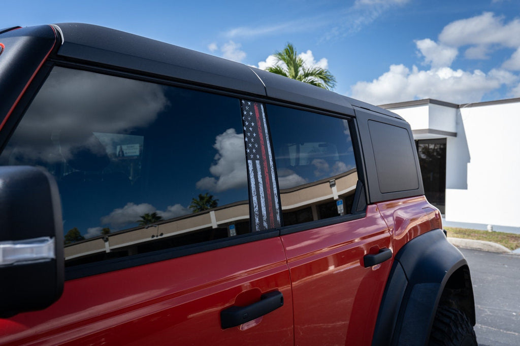 2021+ Bronco American Flag Design B Pillar Protection Overlays 4 Door 2022 2023
