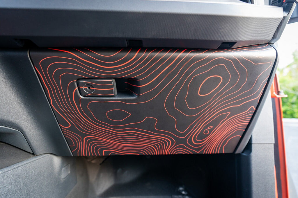 2021+ Bronco Topographic Map Glovebox - Decals Stickers