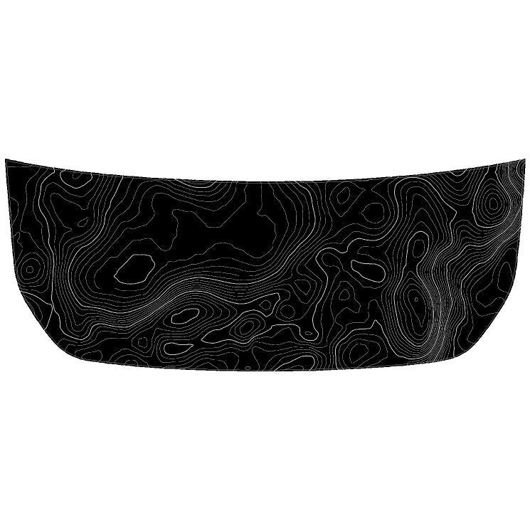 2021+ Bronco Topographic Map Hood Overlay - Clear Stealth