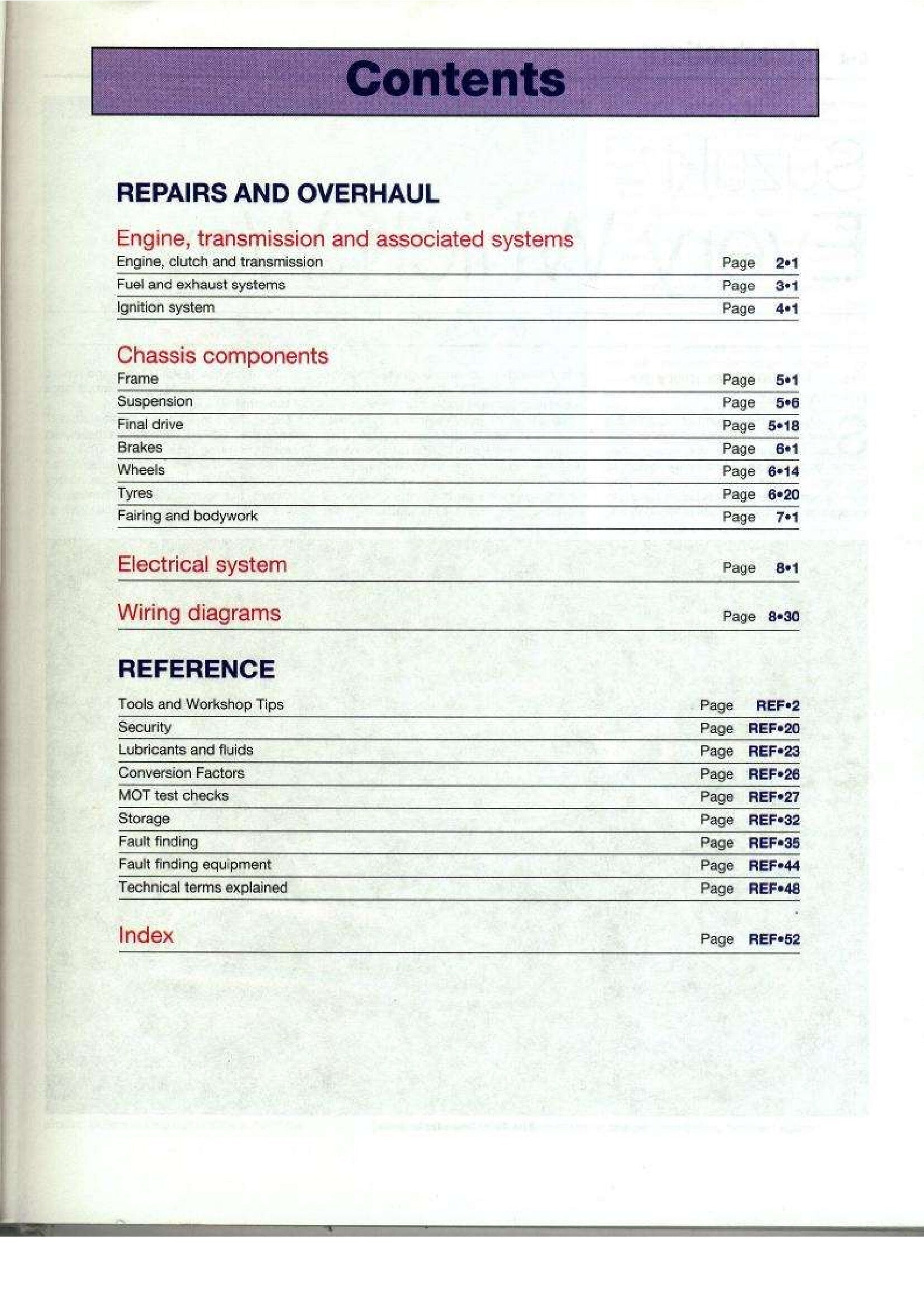 1995-2001 Suzuki Bandit 600 - 1200 GSF600 Service Manual