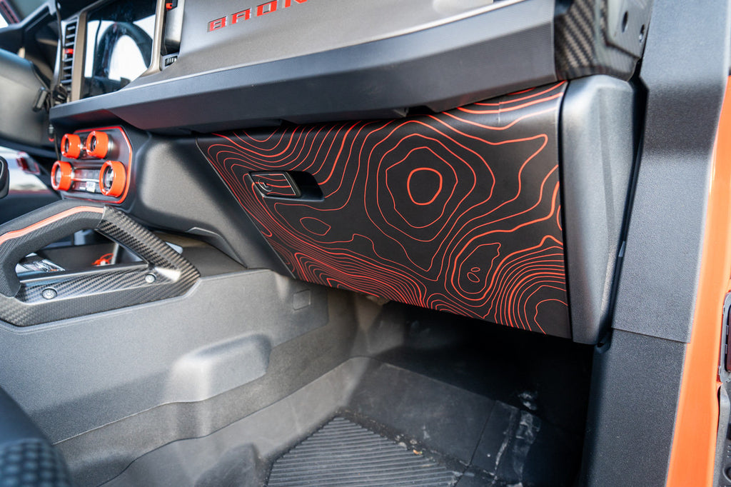 2021+ Bronco Topographic Map Glovebox - Decals Stickers