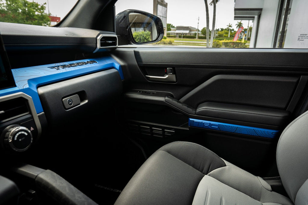 Fits 2024 Toyota Tacoma 4th Gen Topographic Map "TRD" Door Overlays