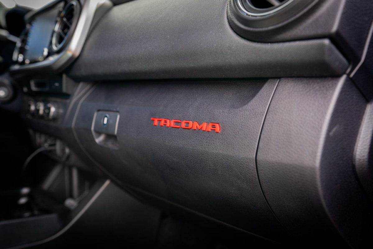 2016-2023 Toyota Tacoma Glovebox Overlays in Acrylic - 3rd Generation