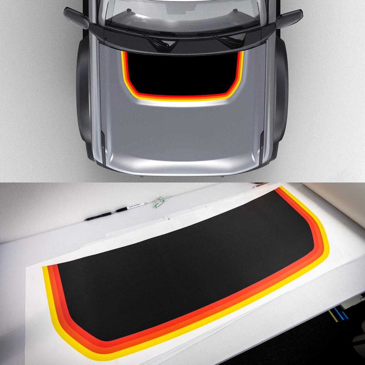 Retro 2021+ Ford Bronco Hood Overlay for 2021 2022 2023