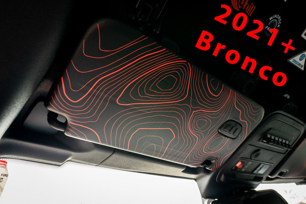 For Bronco Topographic Sun Visor Decal: Airbag Label Cover (2021-2026)