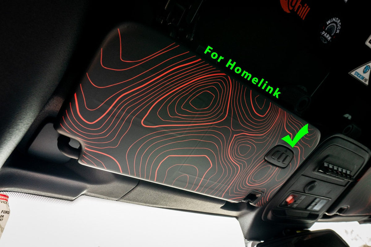 For Bronco Topographic Sun Visor Decal: Airbag Label Cover (2021-2026)