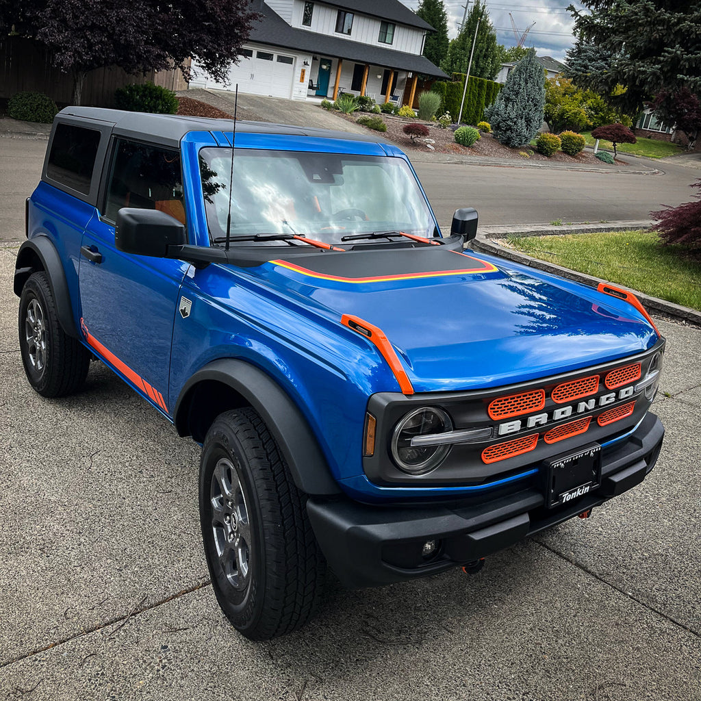 Retro 2021+ Ford Bronco Hood Overlay for 2021 2022 2023