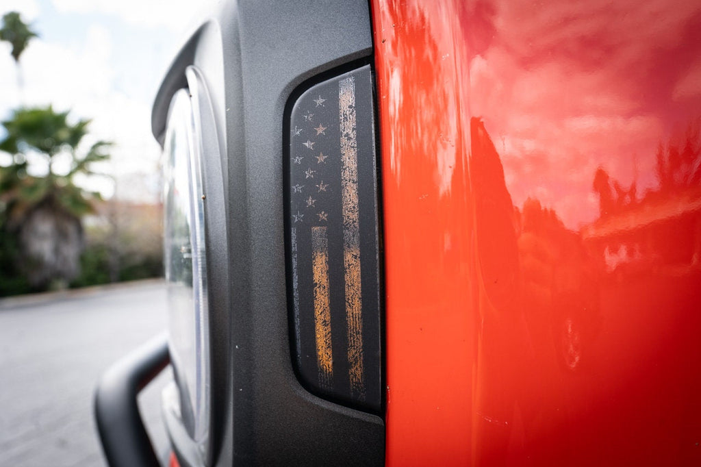 2021+ Bronco American Flag Front Sidemarker Decals Stickers