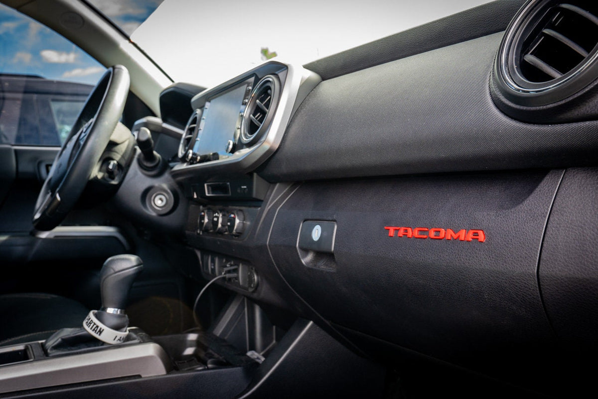 2016-2023 Toyota Tacoma Glovebox Overlays in Acrylic - 3rd Generation