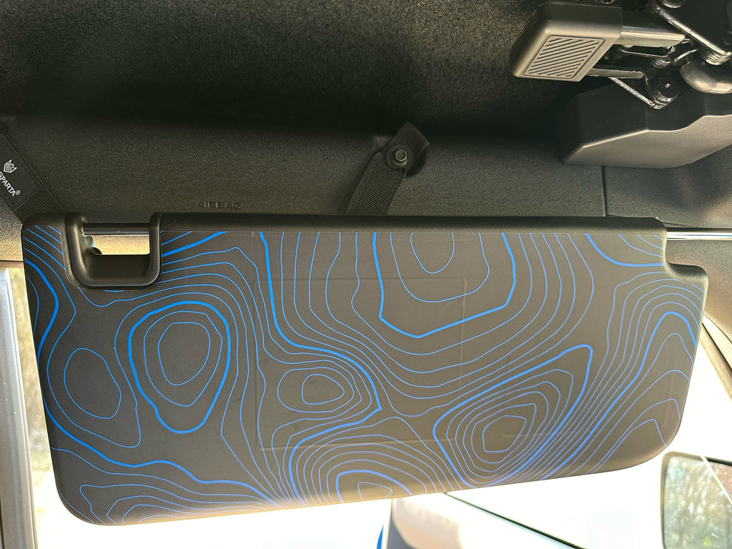 For Bronco Topographic Sun Visor Decal: Airbag Label Cover (2021-2026)