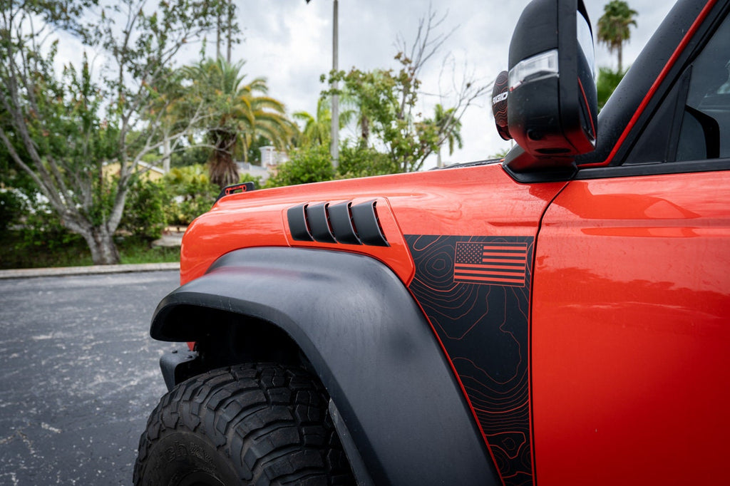 2022+ Ford Bronco Raptor Fender Vent Black Out Kit Decals Stickers Vinyl
