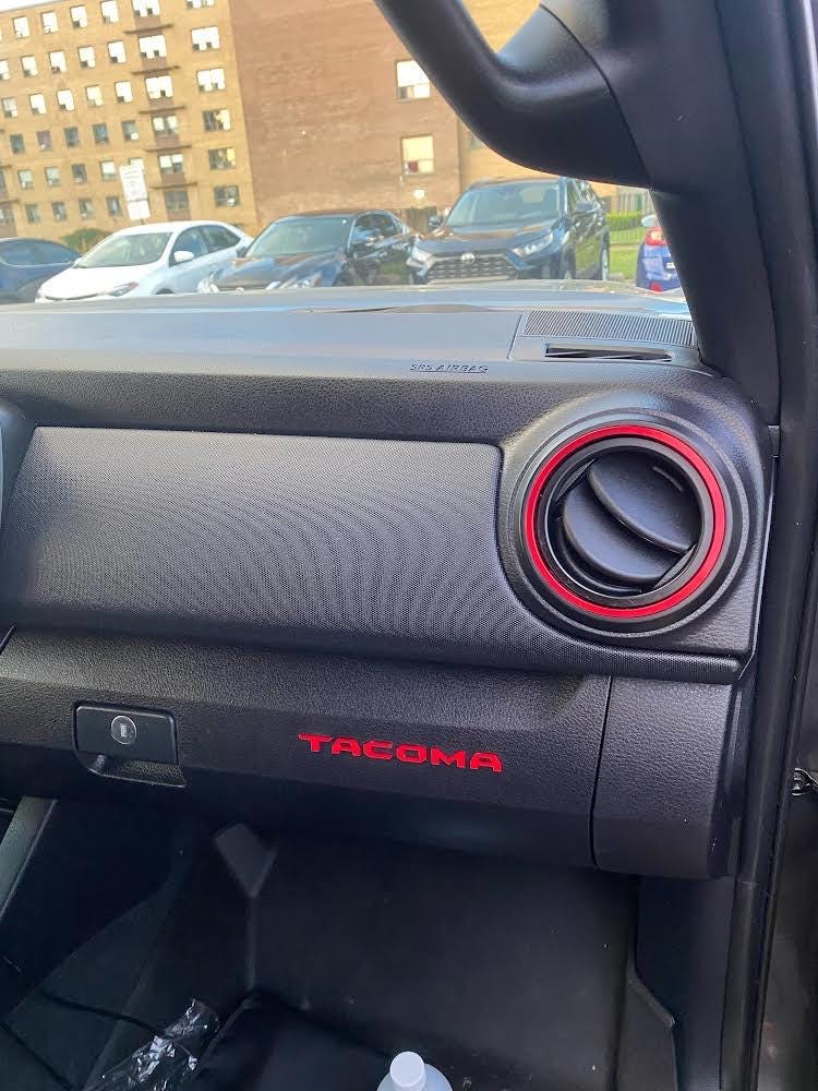 2016-2023 Toyota Tacoma Glovebox Overlays in Acrylic - 3rd Generation