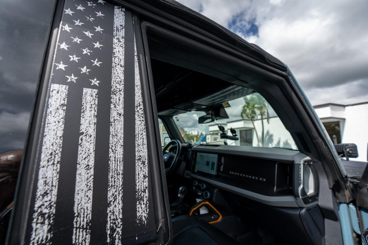 For Bronco American Flag Sun Visor Decal - Airbag Cover Up (2021-2026)