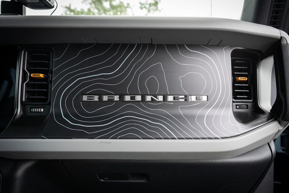 2021+ Bronco Topographic 3 Piece Dash Kit - Decals Stickers