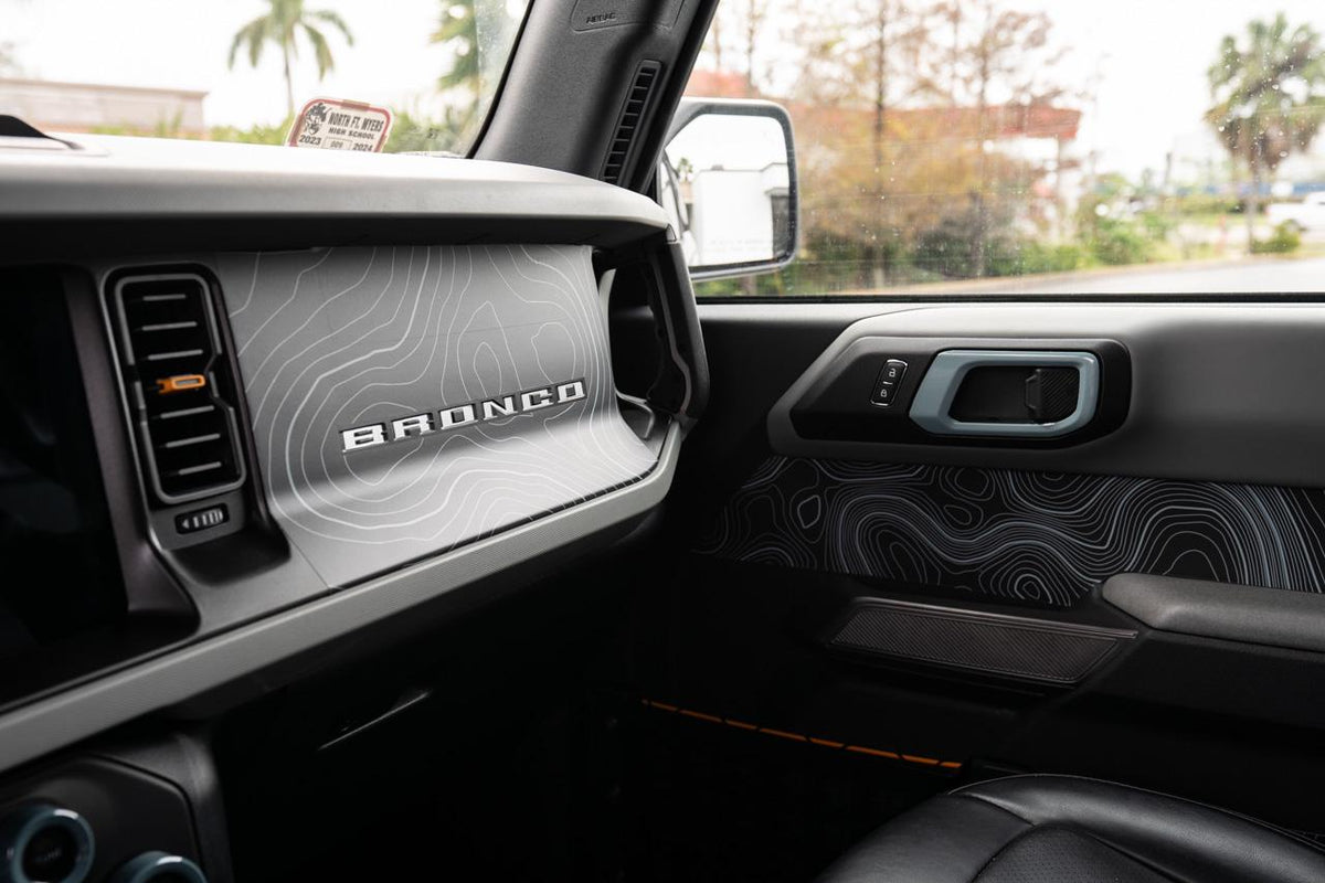 2021+ Bronco Topographic 3 Piece Dash Kit - Decals Stickers