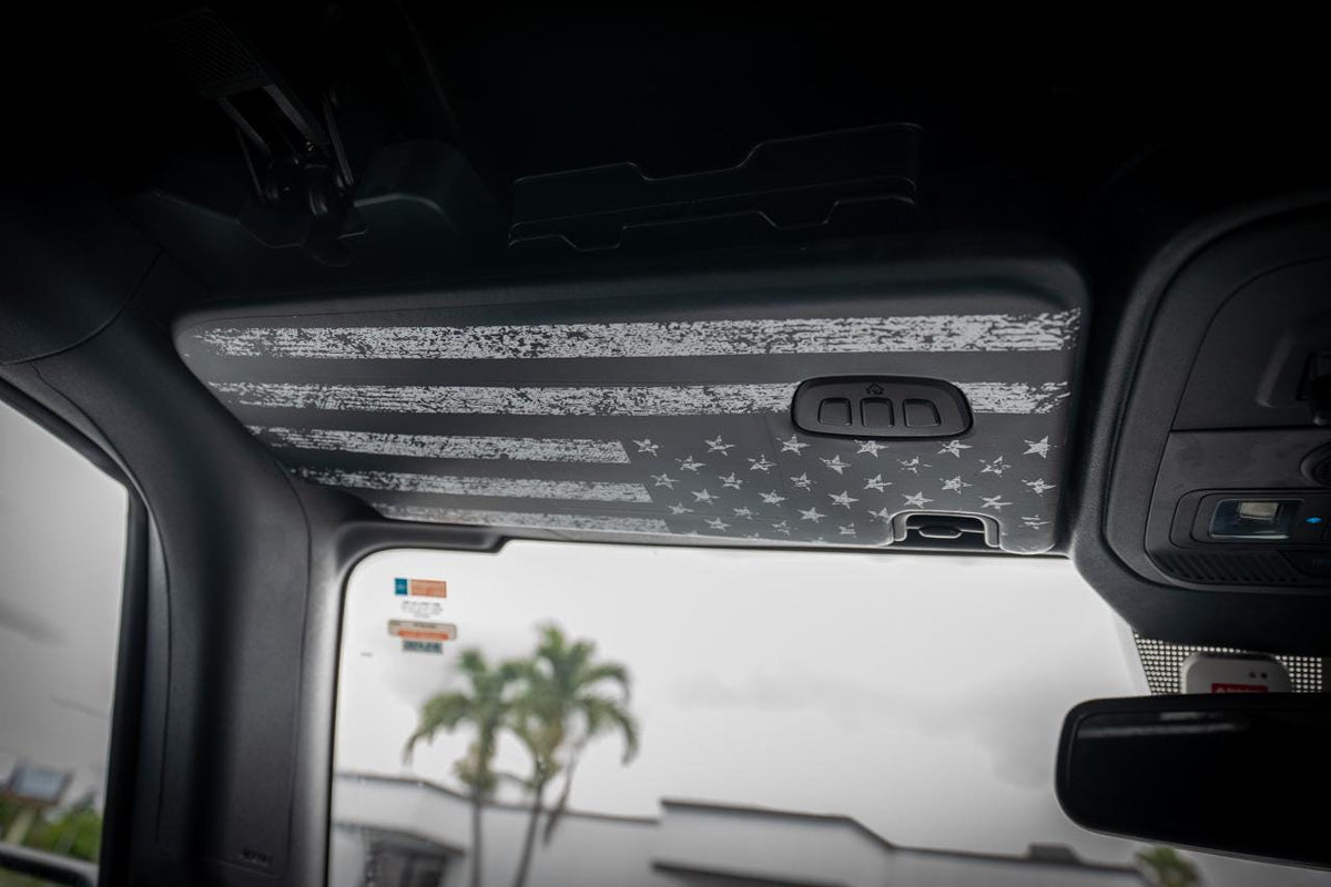 For Bronco American Flag Sun Visor Decal - Airbag Cover Up (2021-2026)