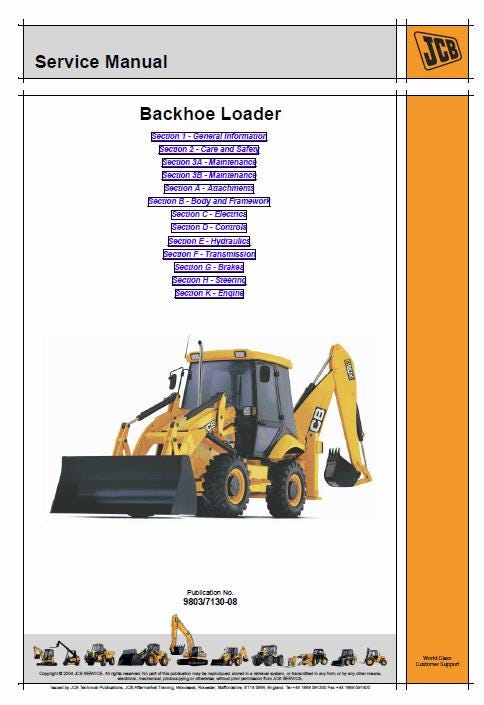 JCB 2CX, 2CXU, 210S, 210SU Backhoe Service Manual