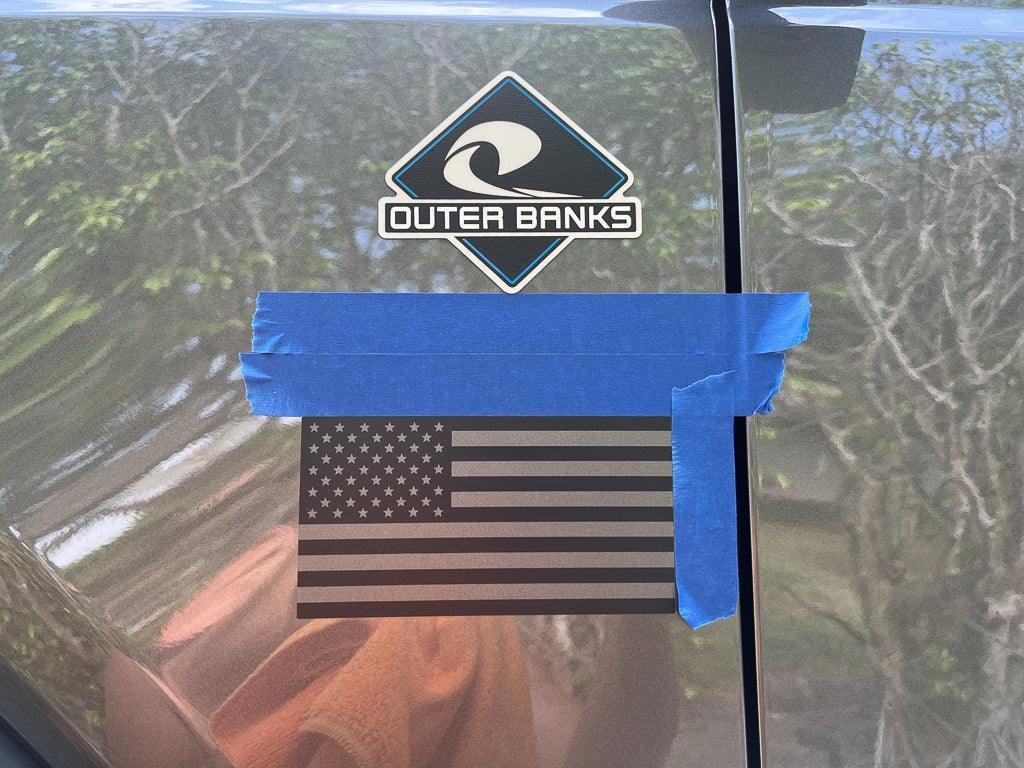 Clear 5.5" American Flag Fender Decals Stickers fits Jeep Bronco Tacoma 4Runner and More
