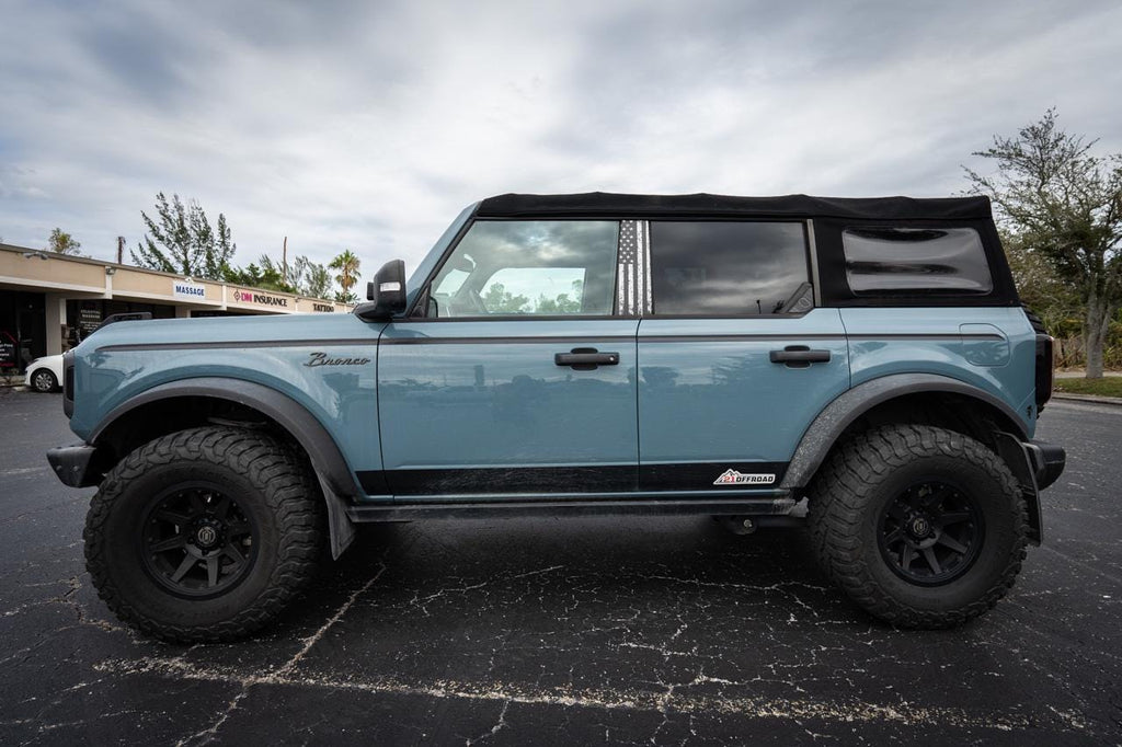 2021+ Bronco Topographic Design Front Window Triangle Overlays - 4 Door 2022 2023 2024 2025 2026