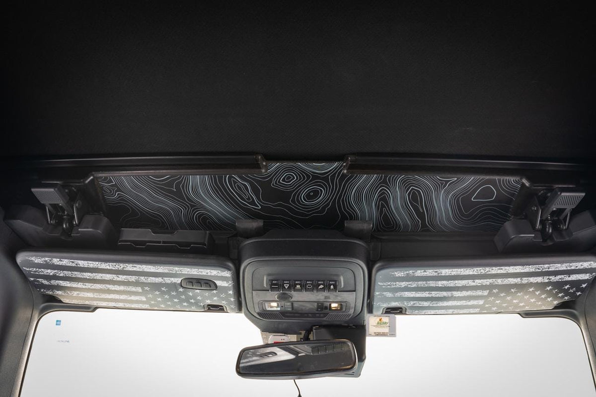 2021+ Bronco Soft Top Handle Panel Overlay Badlands Topographic Map