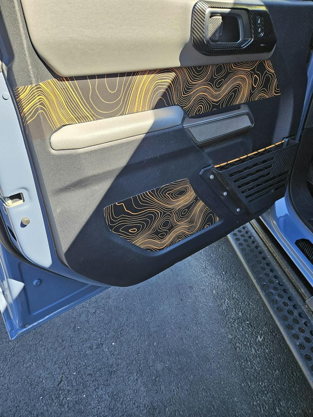 2021+ Bronco Topographic Upper Door Card Insert (Front) - 4 Door